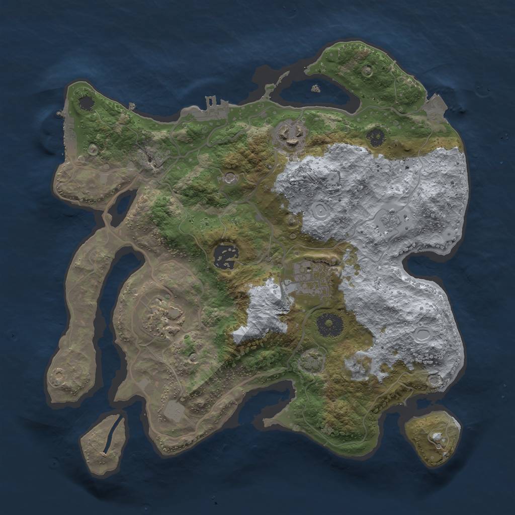 Rust Map: Procedural Map, Size: 3000, Seed: 28750, 12 Monuments