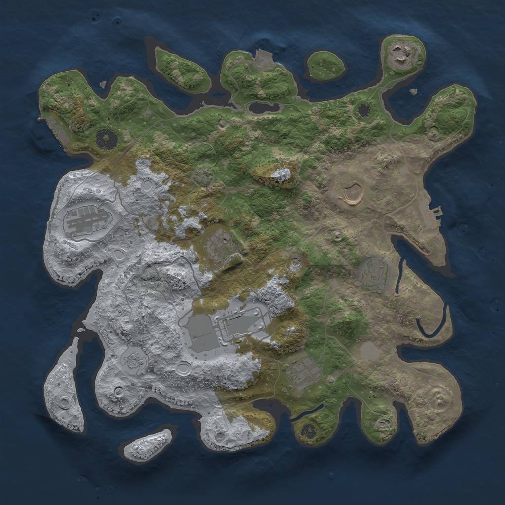 Rust Map: Procedural Map, Size: 3500, Seed: 745429170, 15 Monuments