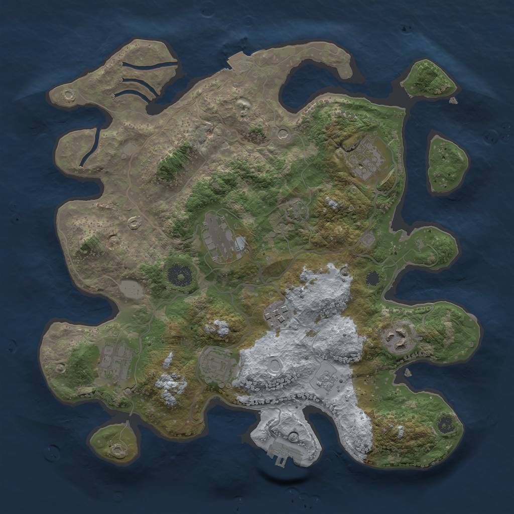 Rust Map: Procedural Map, Size: 3200, Seed: 4324235, 13 Monuments