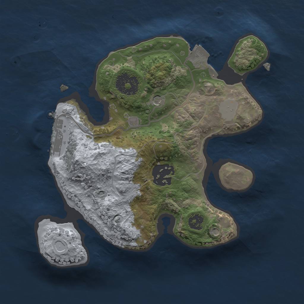 Rust Map: Procedural Map, Size: 2000, Seed: 852497111, 6 Monuments