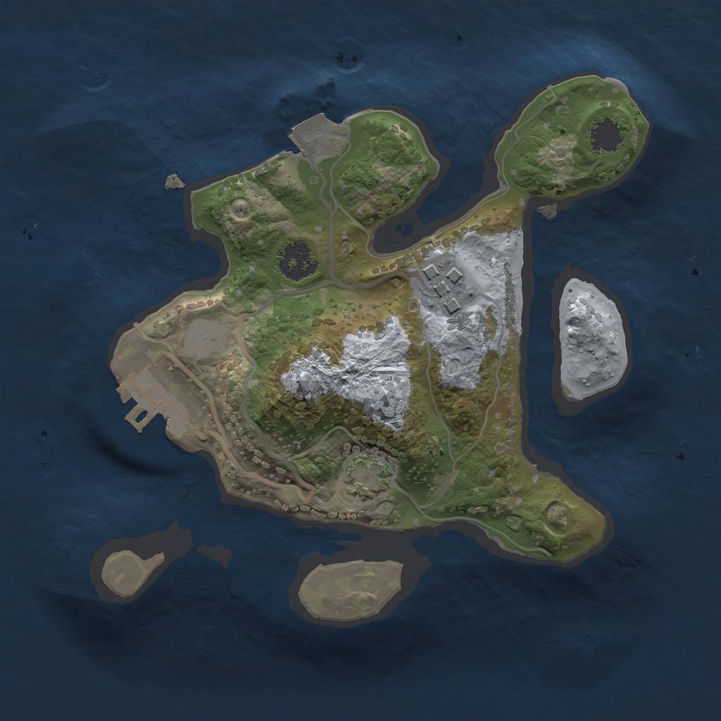 Rust Map: Procedural Map, Size: 2000, Seed: 83171379, 6 Monuments