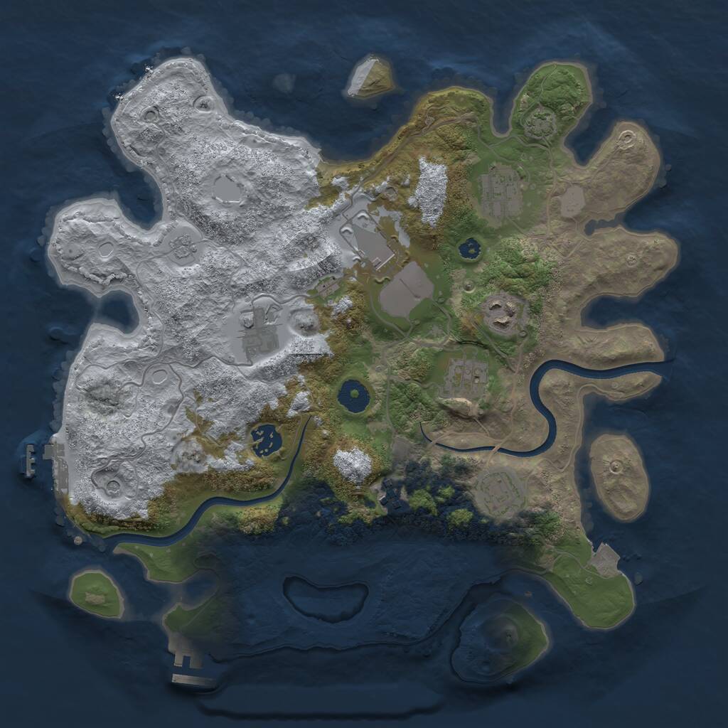 Rust Map: Procedural Map, Size: 3500, Seed: 300524, 14 Monuments