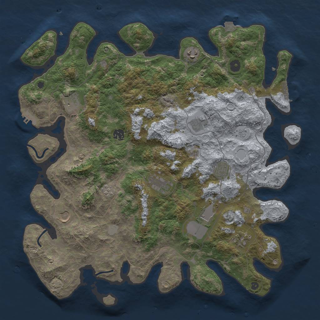 Rust Map: Procedural Map, Size: 4200, Seed: 1219356151, 18 Monuments