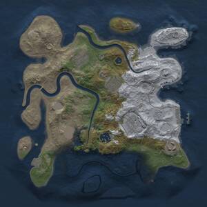 Thumbnail Rust Map: Procedural Map, Size: 3000, Seed: 143027218, 11 Monuments