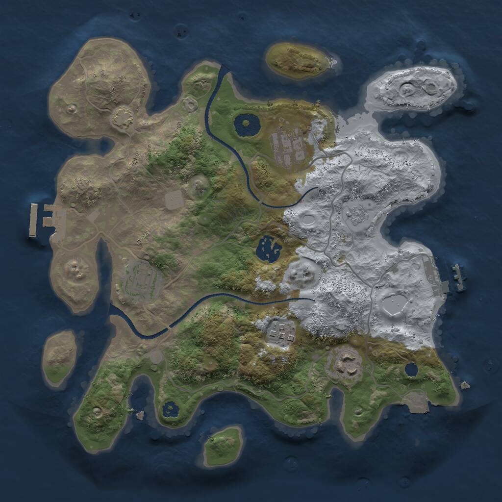 Rust Map: Procedural Map, Size: 3000, Seed: 143027218, 10 Monuments