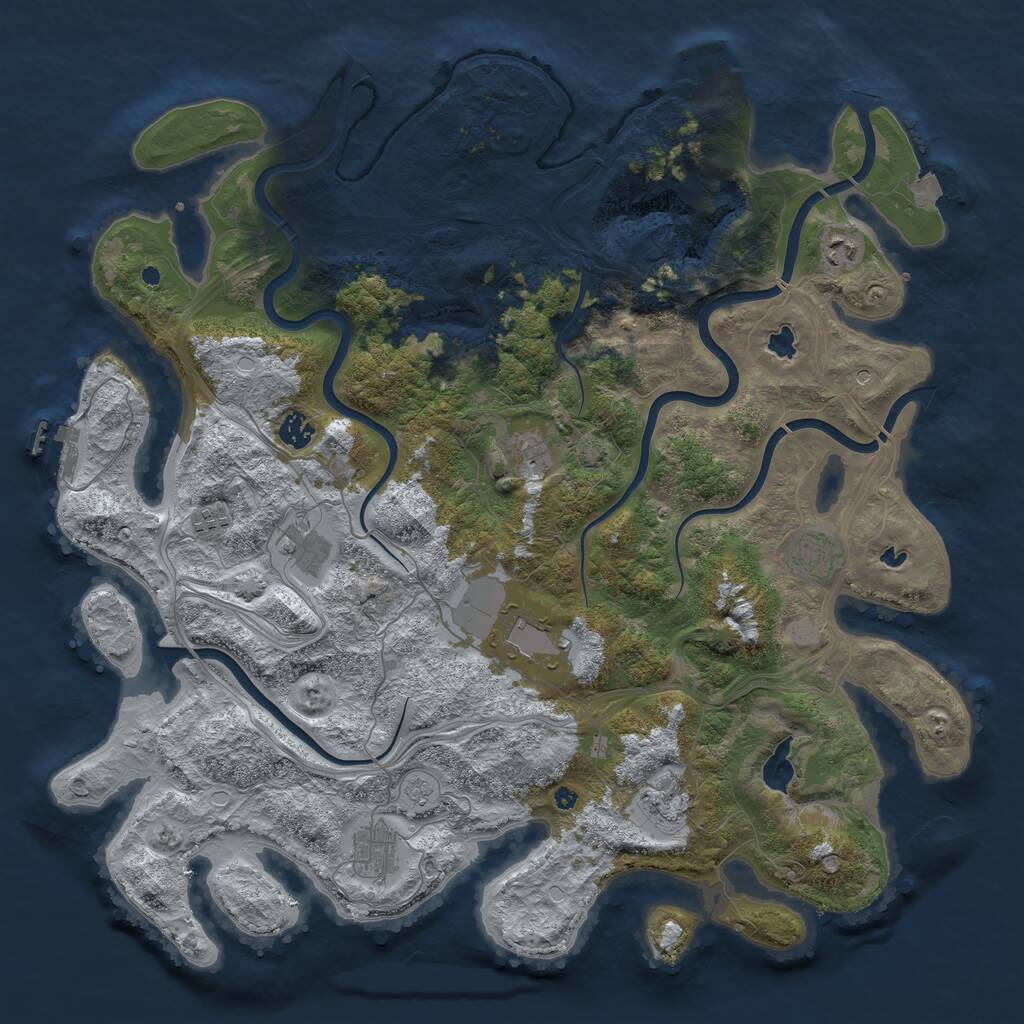 Rust Map: Procedural Map, Size: 4500, Seed: 863499661, 15 Monuments