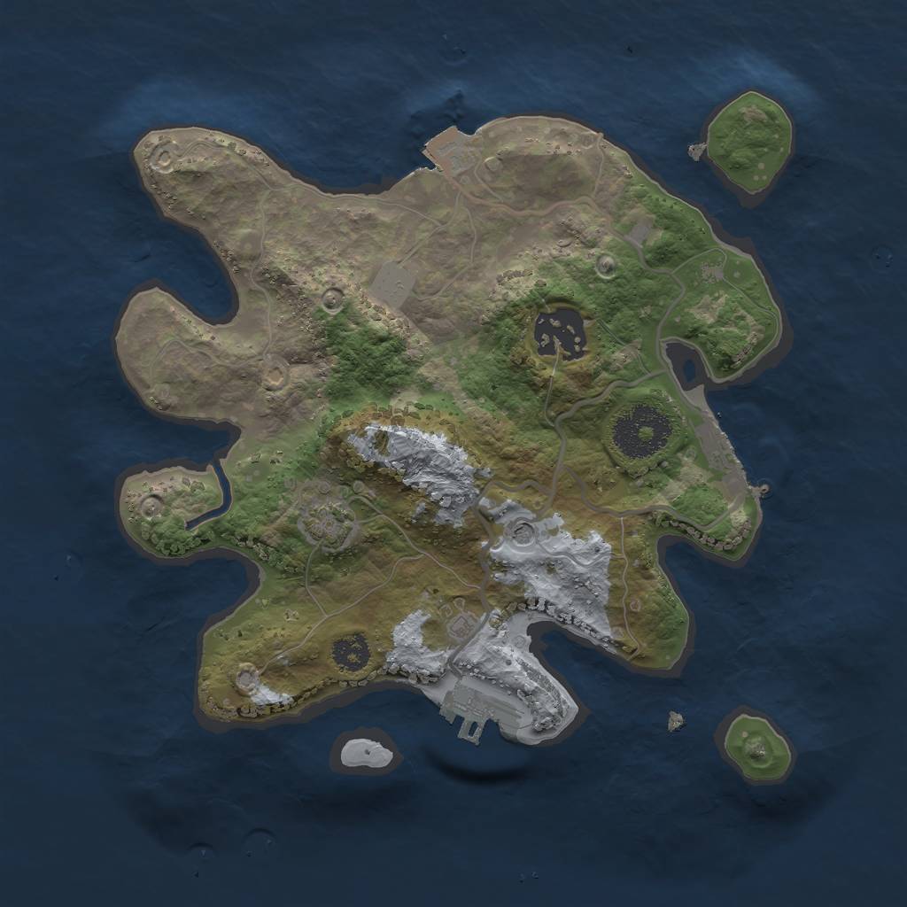 Rust Map: Procedural Map, Size: 2500, Seed: 7728683, 8 Monuments
