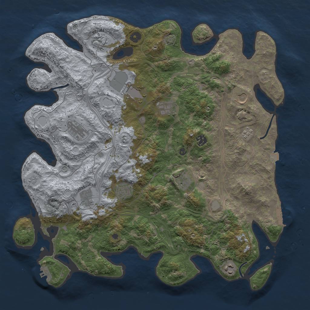 Rust Map: Procedural Map, Size: 4250, Seed: 2053560613, 19 Monuments
