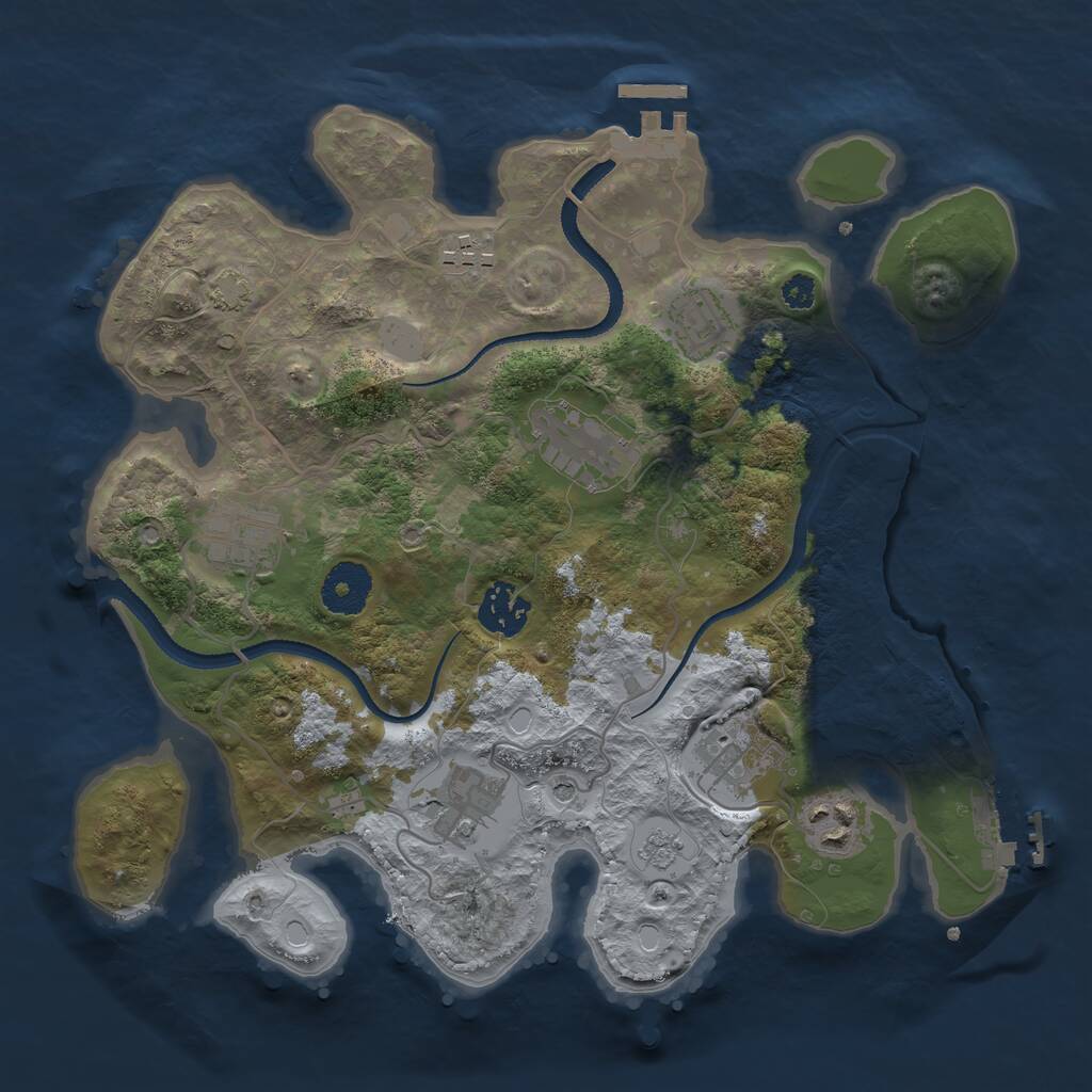 Rust Map: Procedural Map, Size: 3200, Seed: 3879468, 14 Monuments