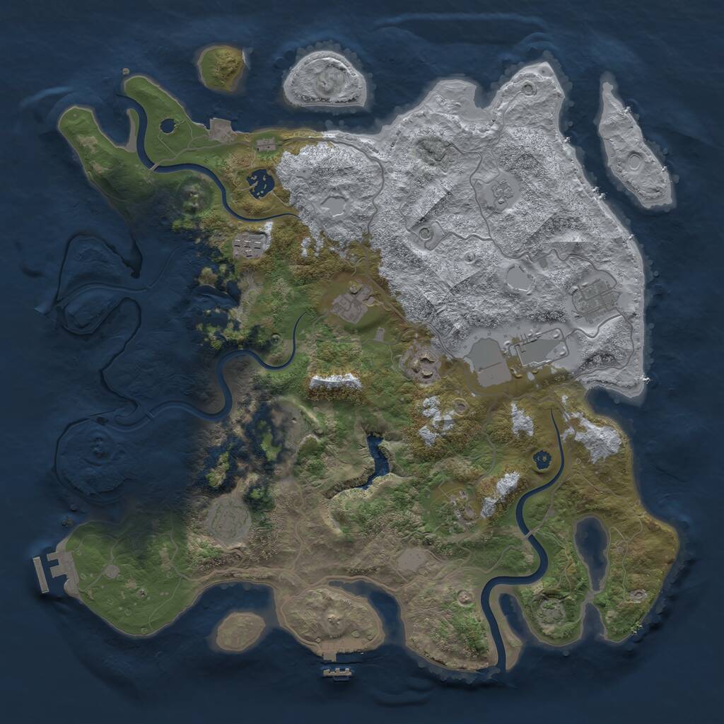 Rust Map: Procedural Map, Size: 4000, Seed: 244771846, 15 Monuments