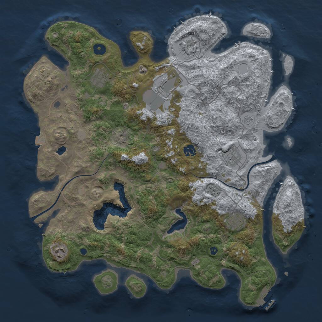 Rust Map: Procedural Map, Size: 4000, Seed: 330125279, 13 Monuments