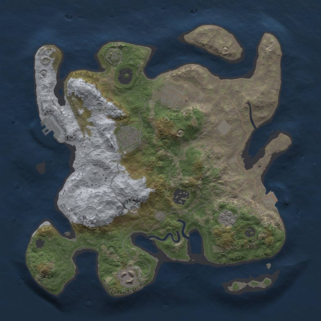 Rust Map: Procedural Map, Size: 3000, Seed: 934174546, 12 Monuments