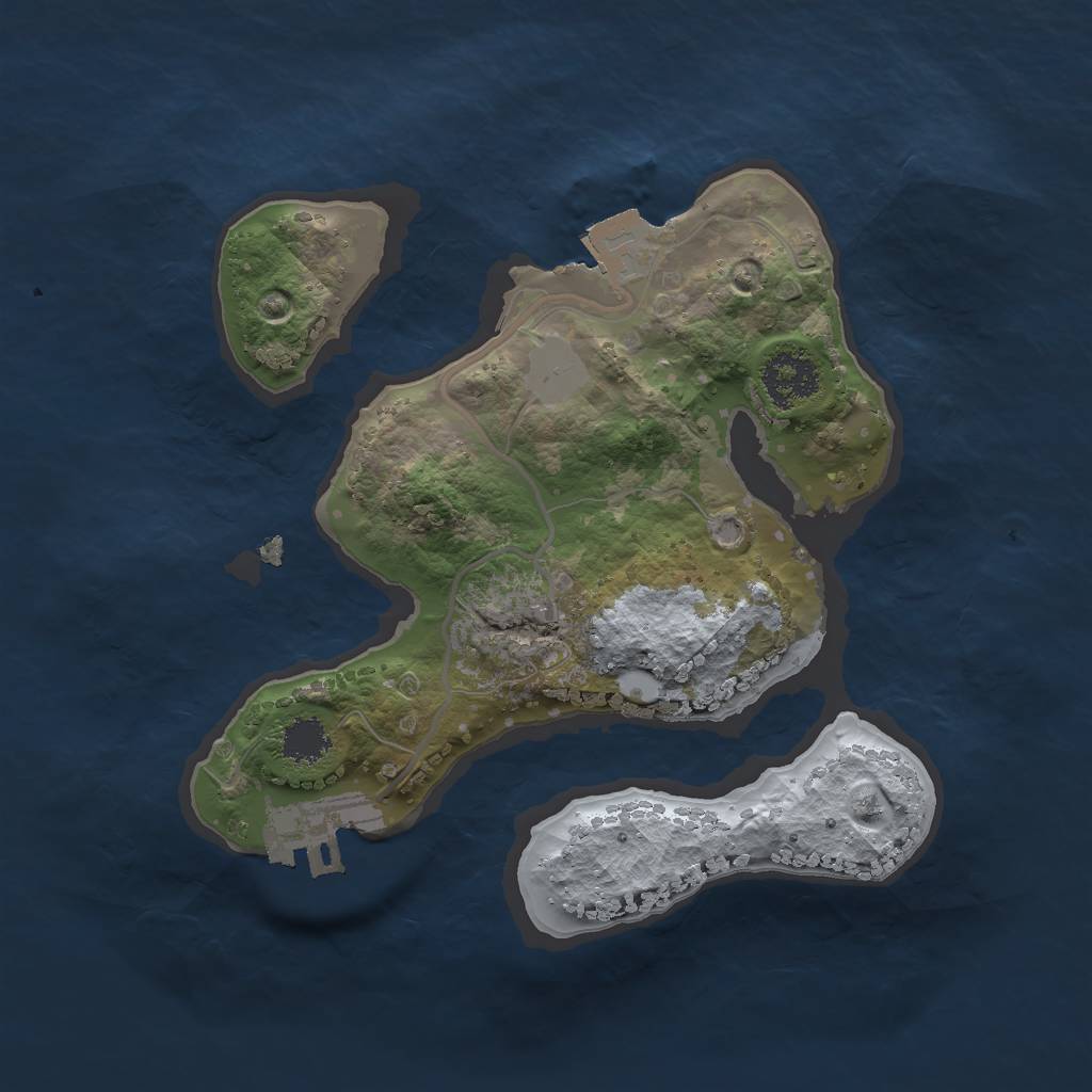 Rust Map: Procedural Map, Size: 2000, Seed: 283028797, 4 Monuments