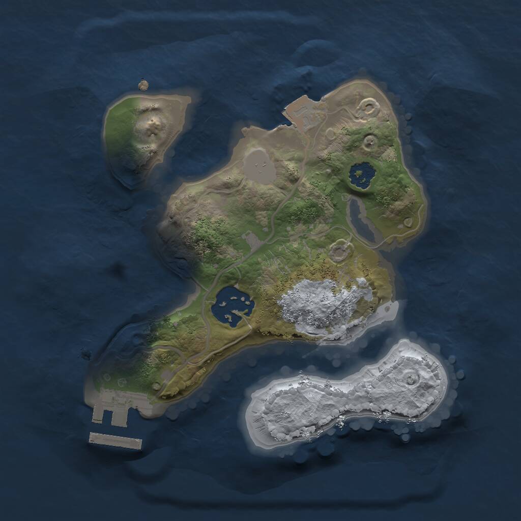 Rust Map: Procedural Map, Size: 2000, Seed: 283028797, 3 Monuments