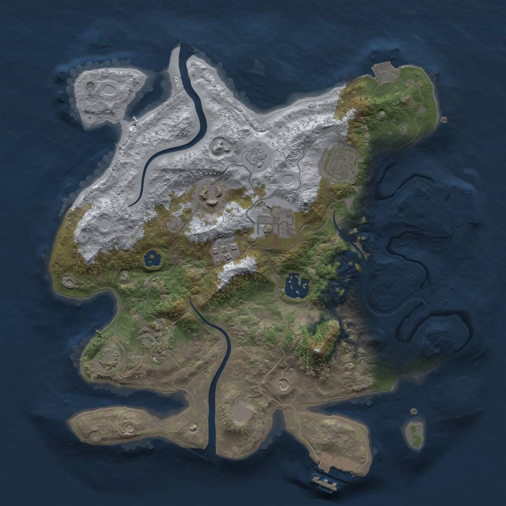 Rust Map: Procedural Map, Size: 3000, Seed: 788624850, 12 Monuments