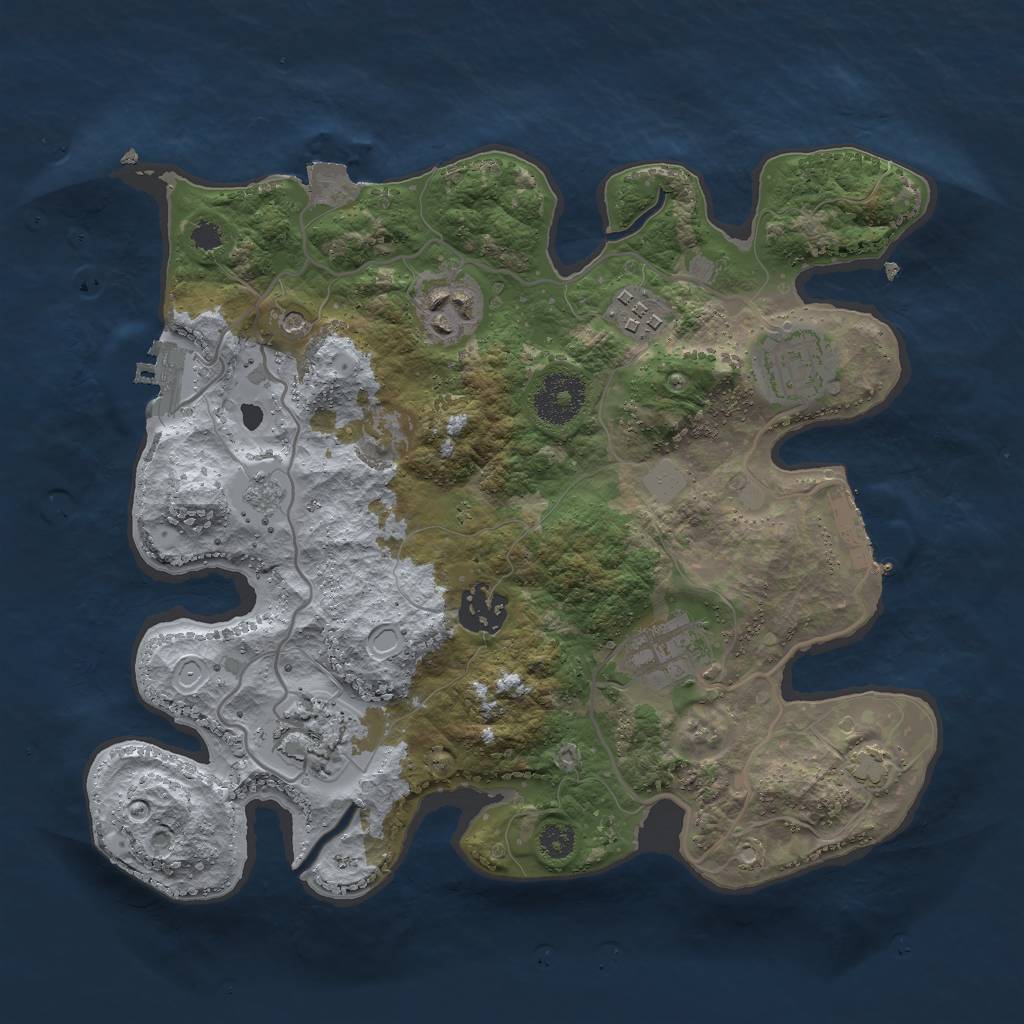 Rust Map: Procedural Map, Size: 3000, Seed: 8453962, 14 Monuments