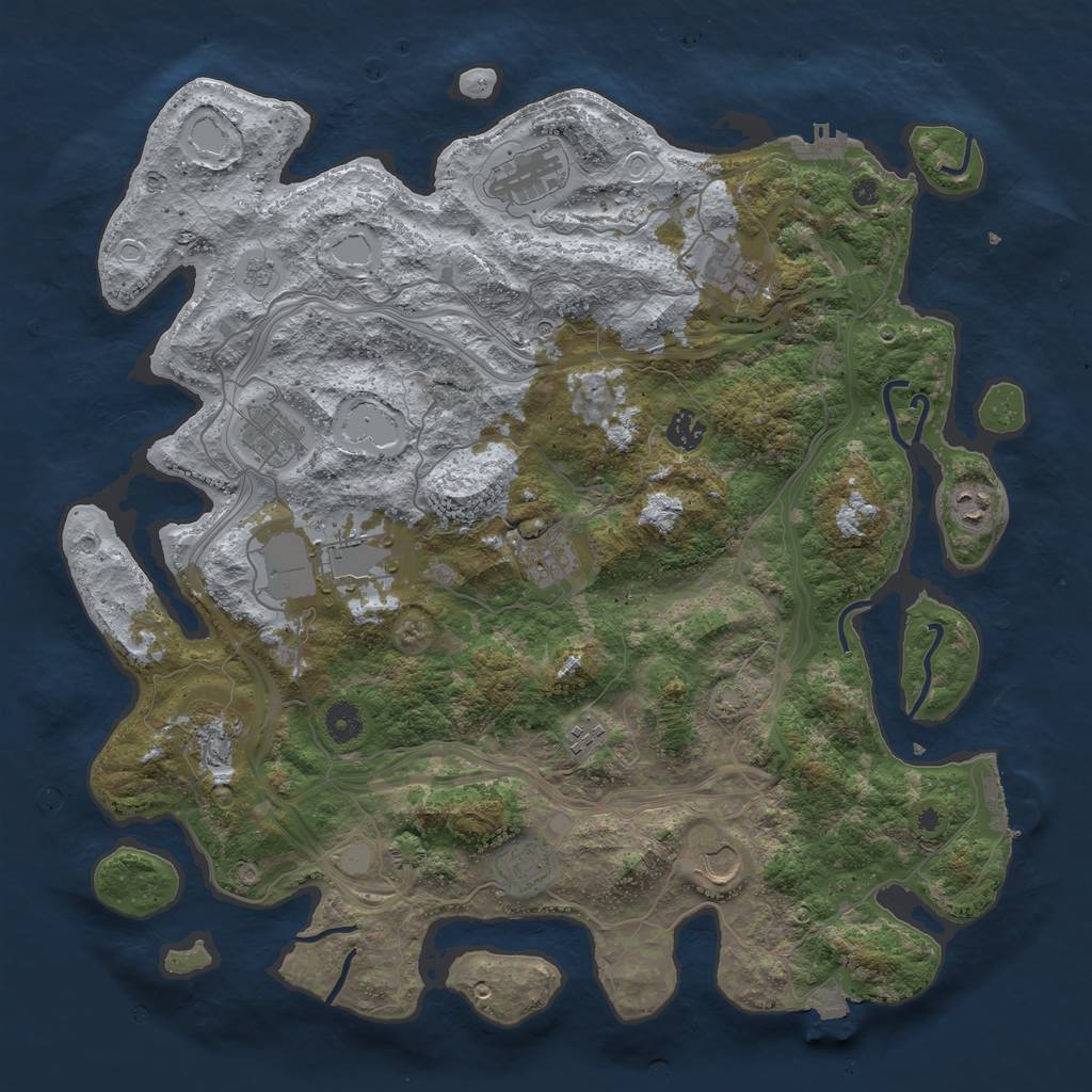 Rust Map: Procedural Map, Size: 4250, Seed: 845441, 19 Monuments