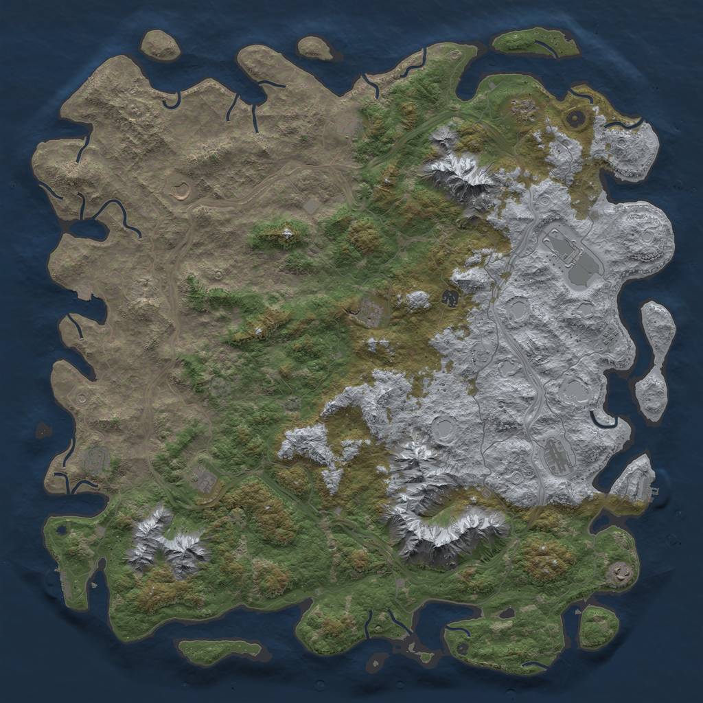 Rust Map: Procedural Map, Size: 6000, Seed: 1088, 19 Monuments