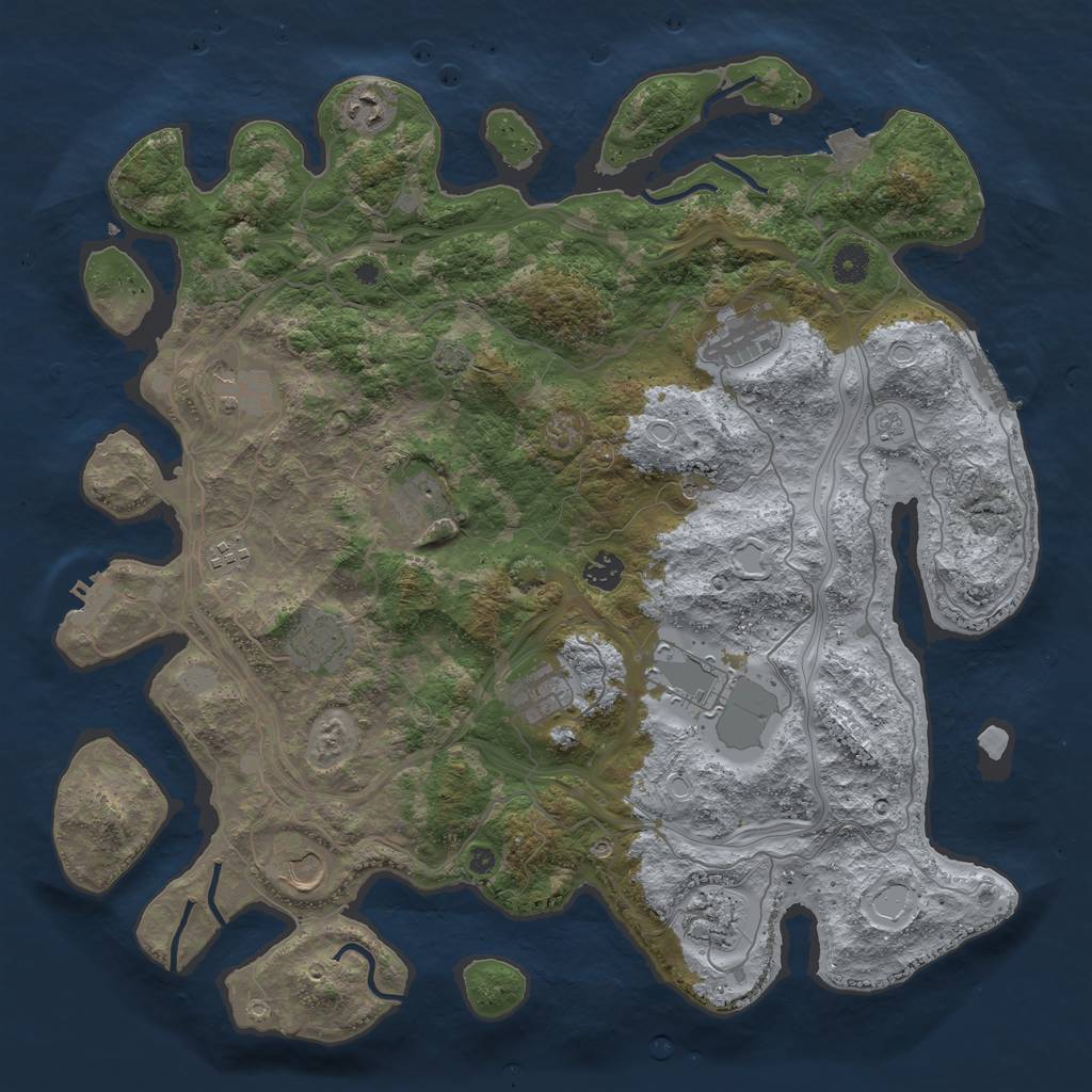 Rust Map: Procedural Map, Size: 4250, Seed: 10308650, 19 Monuments