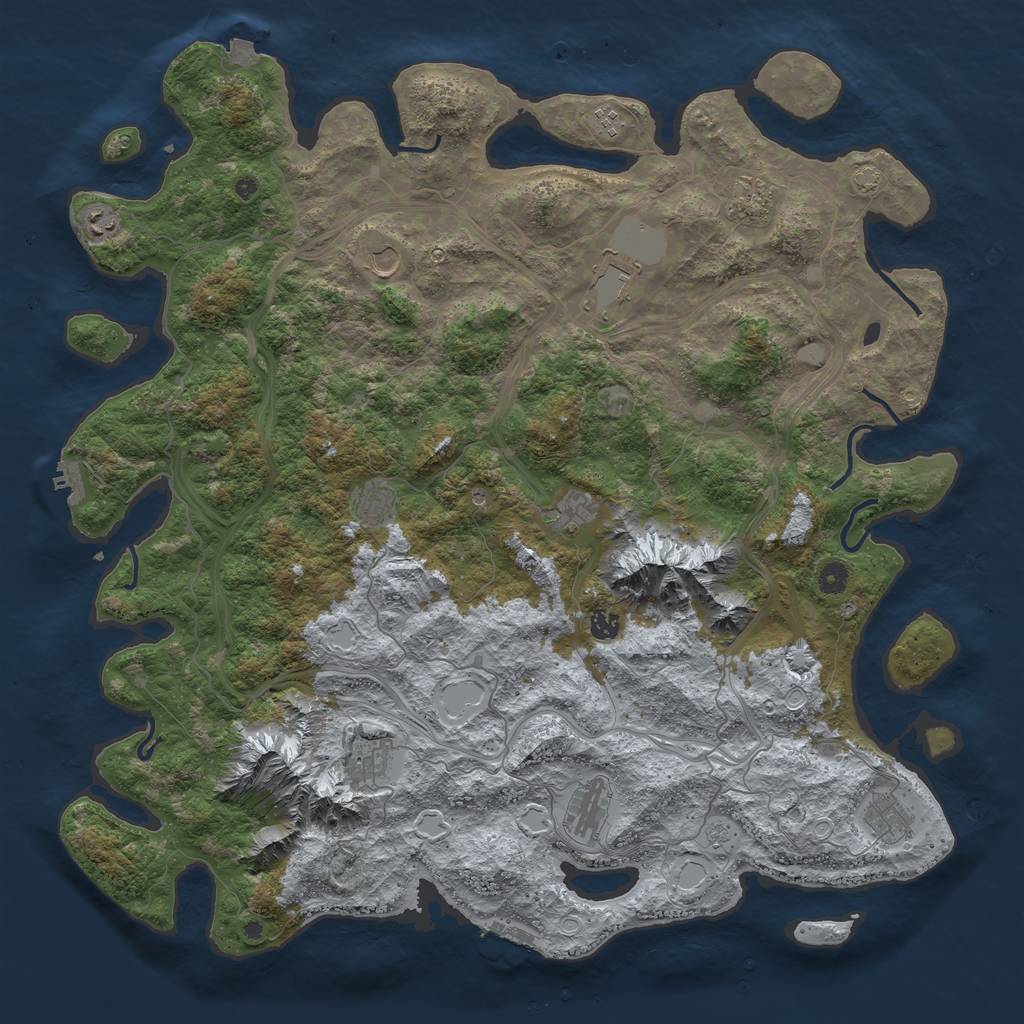 Rust Map: Procedural Map, Size: 5000, Seed: 1767640060, 19 Monuments