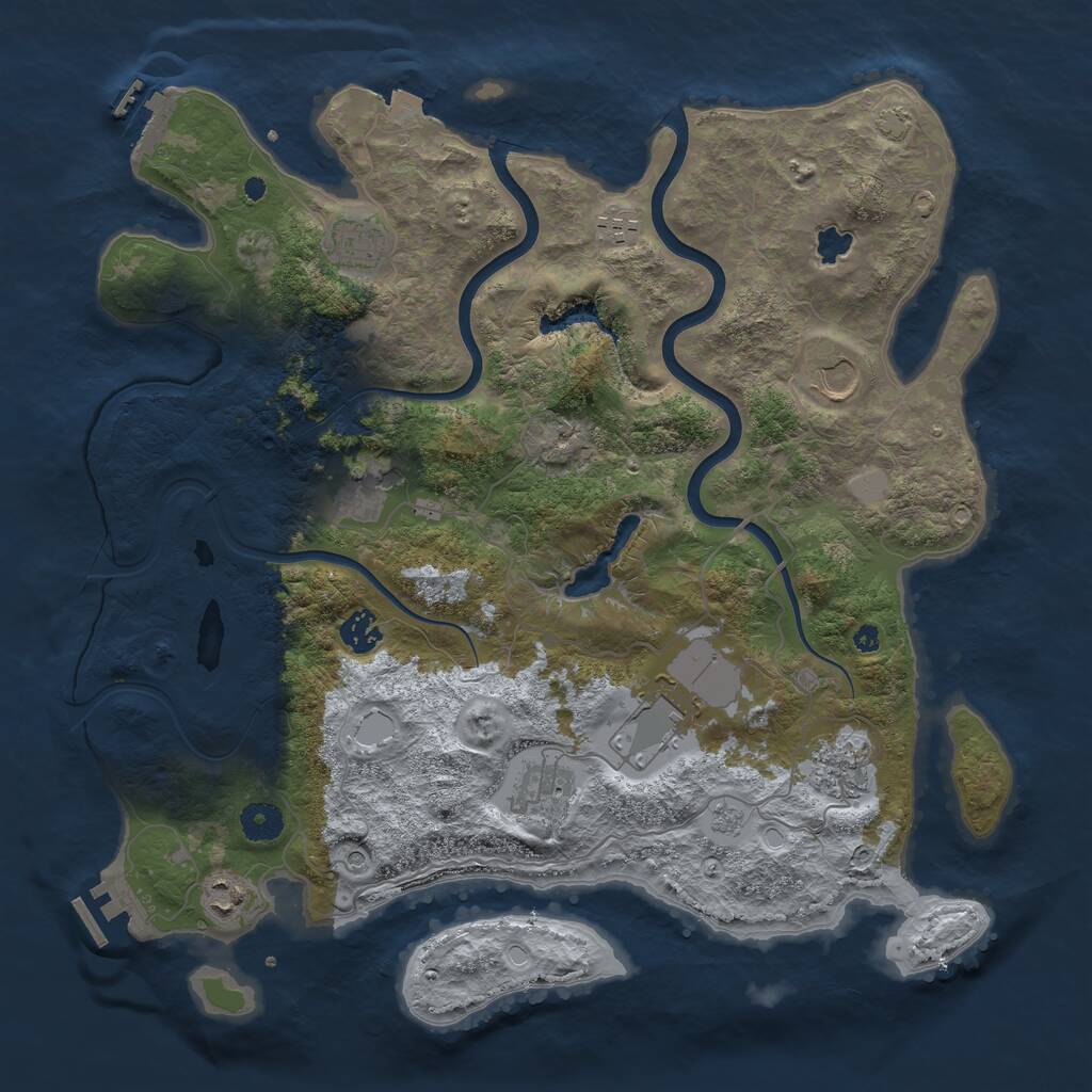 Rust Map: Procedural Map, Size: 4000, Seed: 1126623421, 15 Monuments