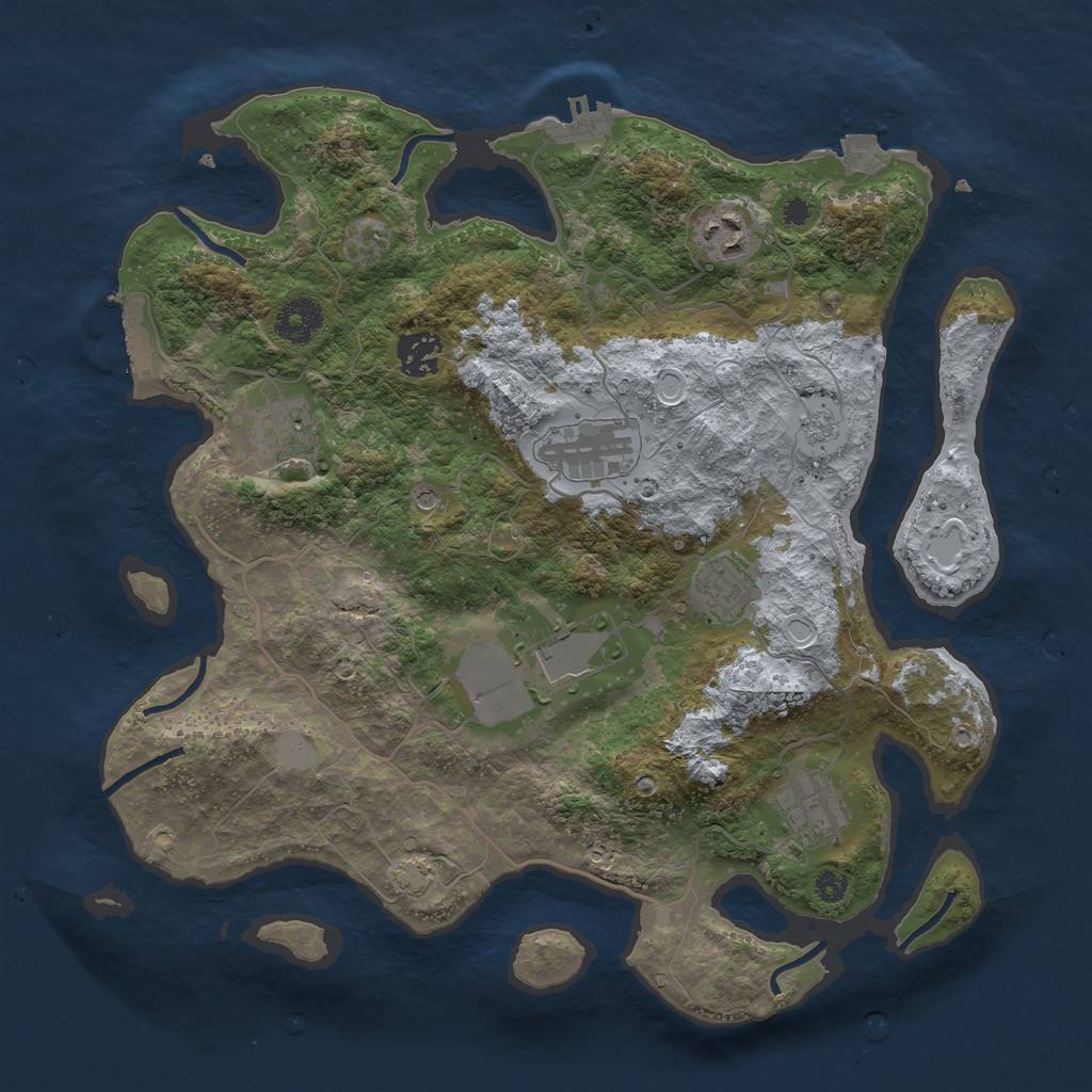 Rust Map: Procedural Map, Size: 3500, Seed: 769030827, 15 Monuments