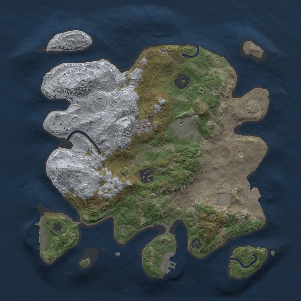 Rust Map: Procedural Map, Size: 3000, Seed: 29230, 11 Monuments