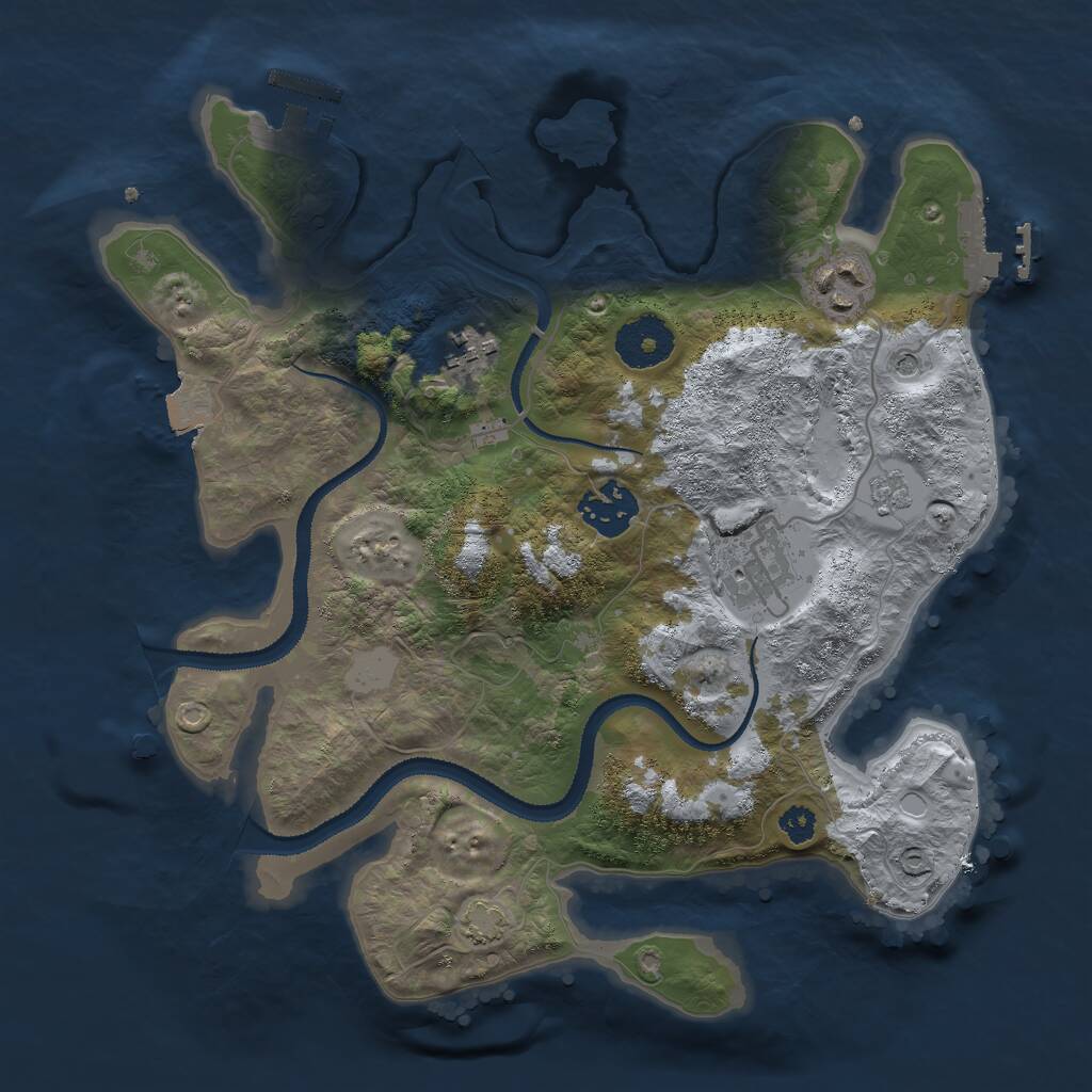 Rust Map: Procedural Map, Size: 3000, Seed: 1242134, 10 Monuments