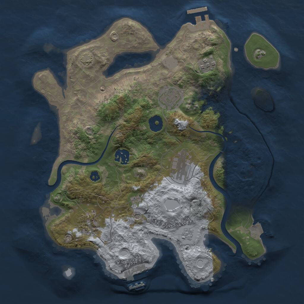 Rust Map: Procedural Map, Size: 3000, Seed: 12954689, 11 Monuments