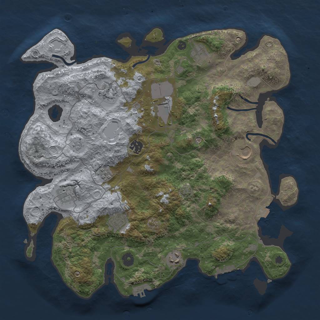 Rust Map: Procedural Map, Size: 3750, Seed: 1621425235, 17 Monuments