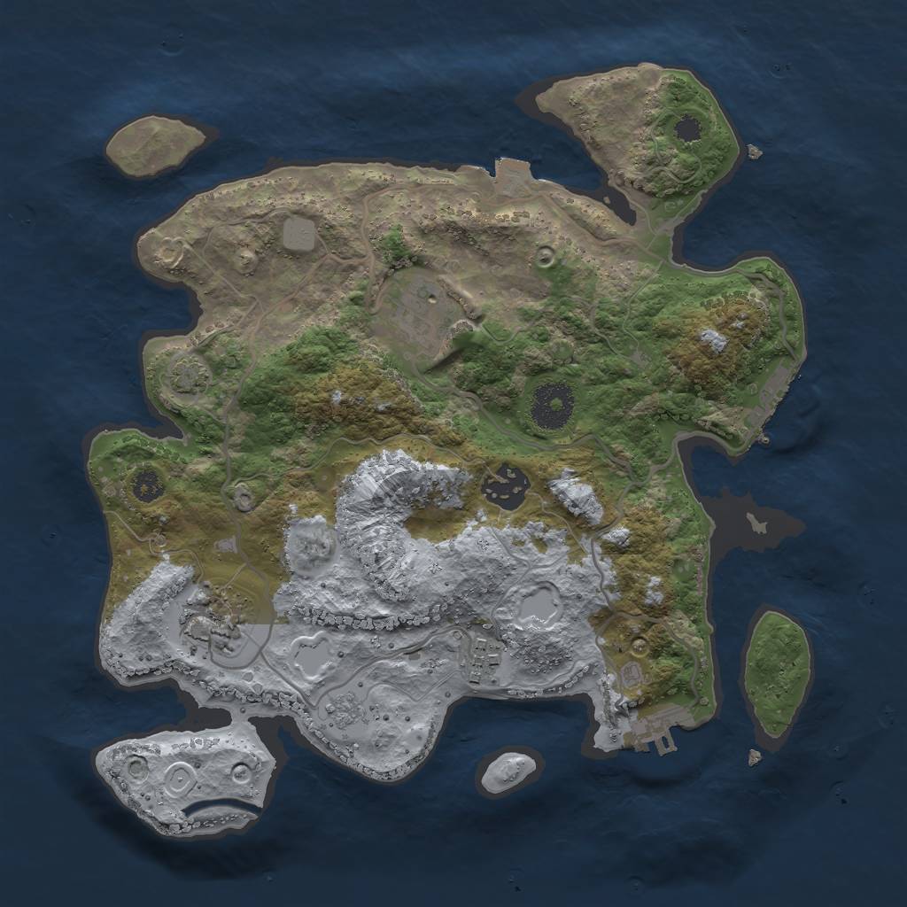 Rust Map: Procedural Map, Size: 3000, Seed: 1616971297, 11 Monuments