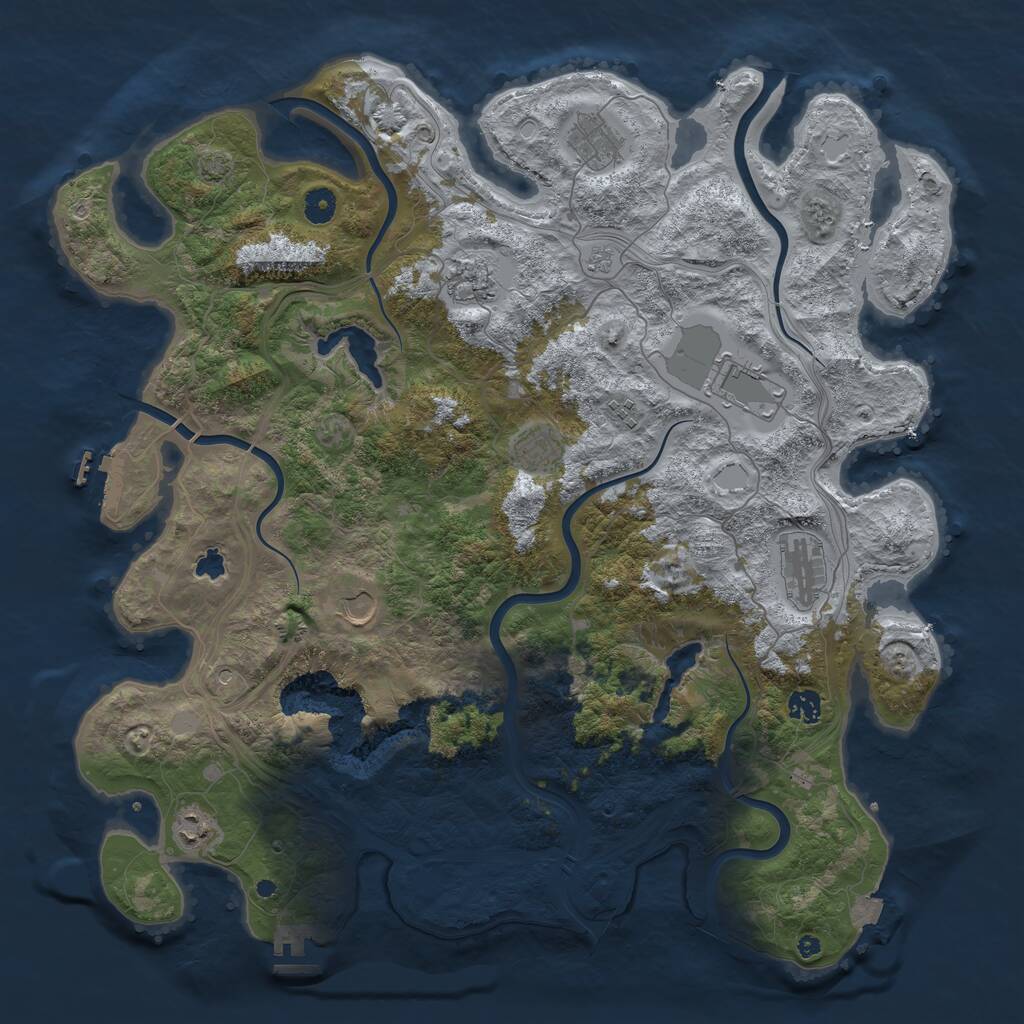Rust Map: Procedural Map, Size: 4500, Seed: 690842805, 15 Monuments