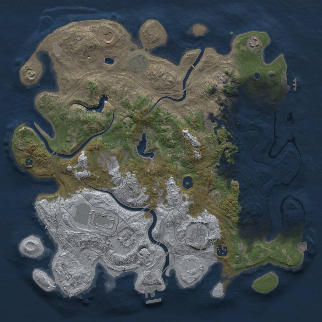 Rust Map: Procedural Map, Size: 4250, Seed: 1415151367, 16 Monuments