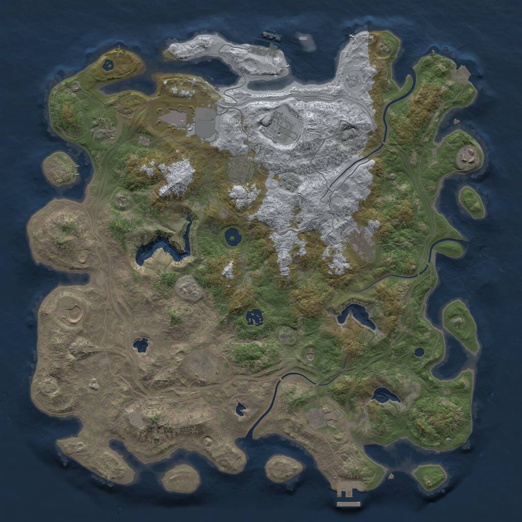 Rust Map: Procedural Map, Size: 4500, Seed: 26292, 17 Monuments