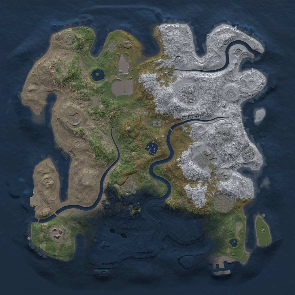 Rust Map: Procedural Map, Size: 3550, Seed: 73117886, 15 Monuments
