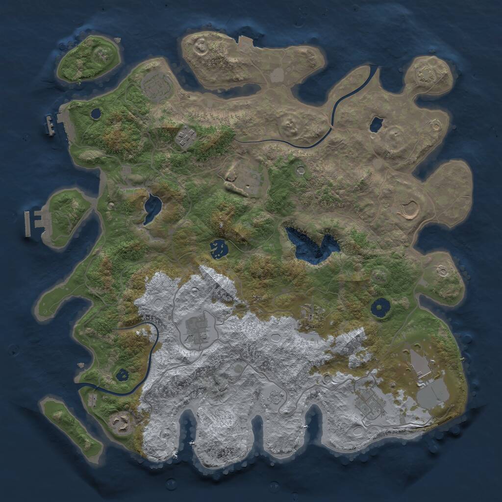 Rust Map: Procedural Map, Size: 4000, Seed: 1586, 16 Monuments