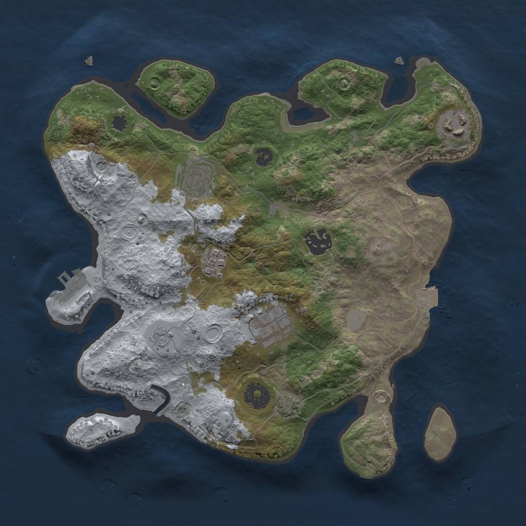 Rust Map: Procedural Map, Size: 3000, Seed: 1592205886, 12 Monuments