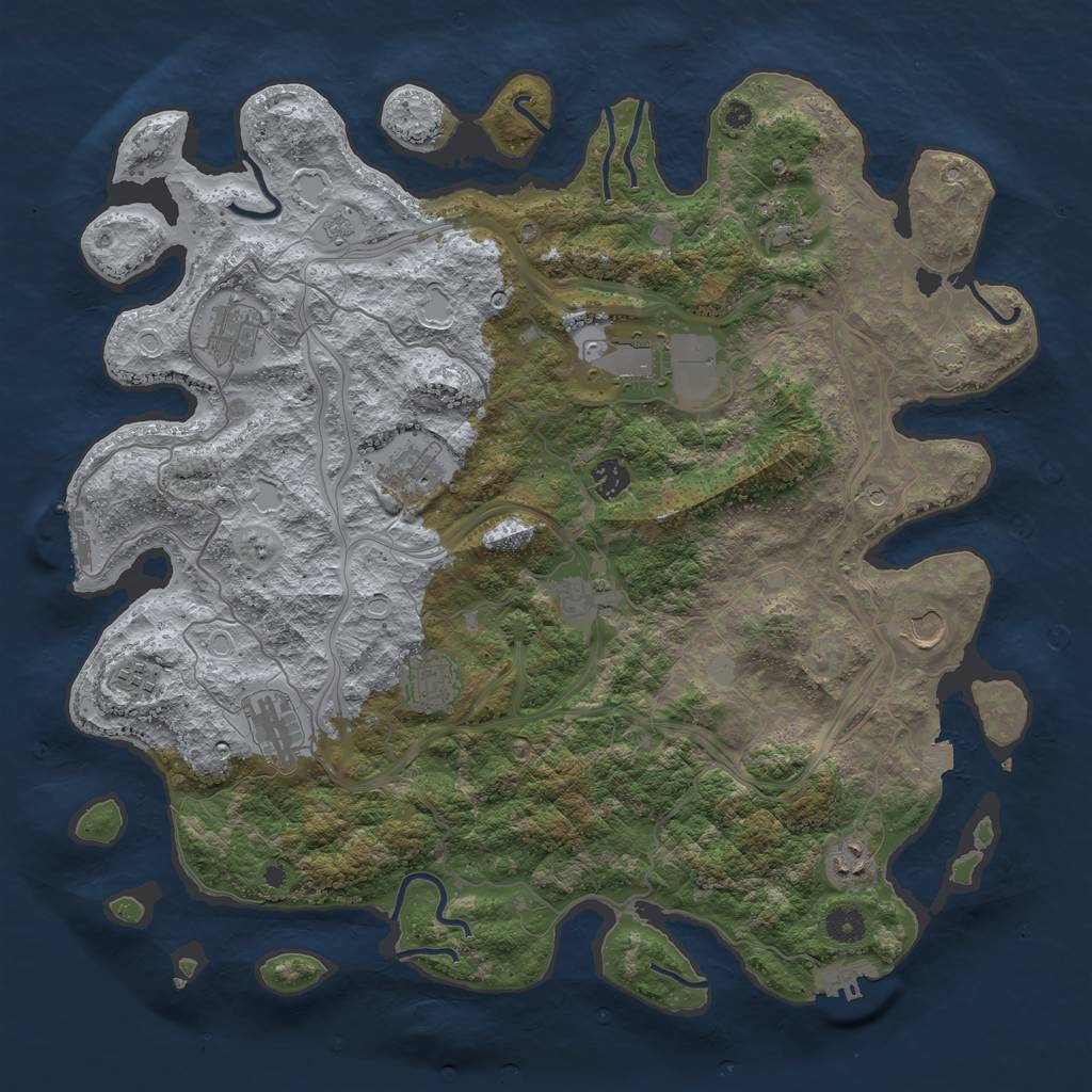 Rust Map: Procedural Map, Size: 4300, Seed: 10470, 19 Monuments