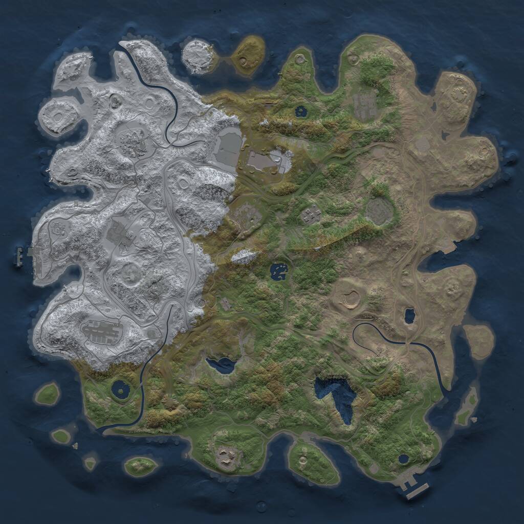 Rust Map: Procedural Map, Size: 4300, Seed: 10470, 17 Monuments