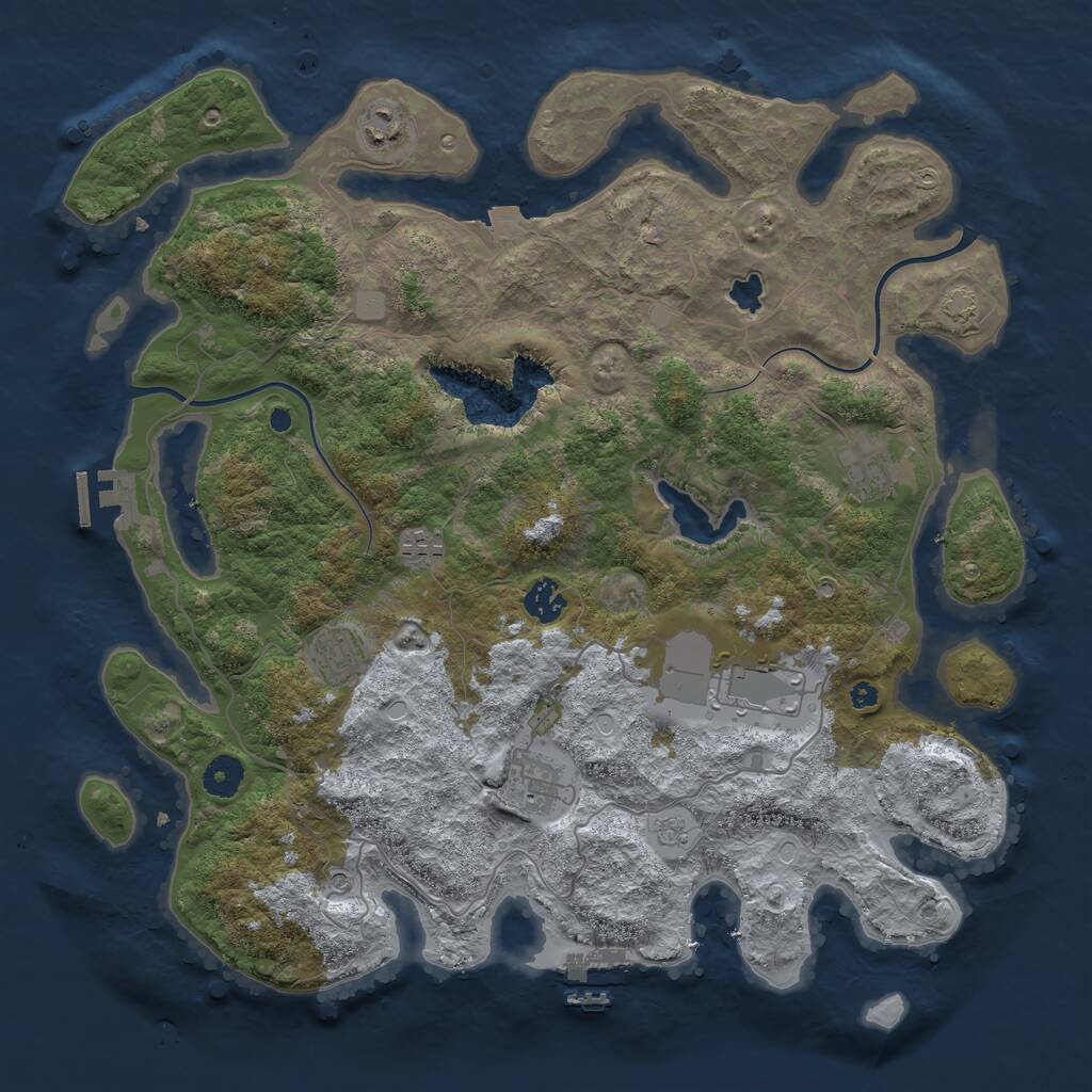 Rust Map: Procedural Map, Size: 4000, Seed: 624495576, 13 Monuments