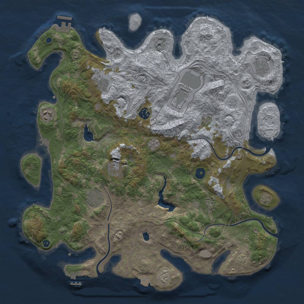 Rust Map: Procedural Map, Size: 4250, Seed: 902777265, 15 Monuments