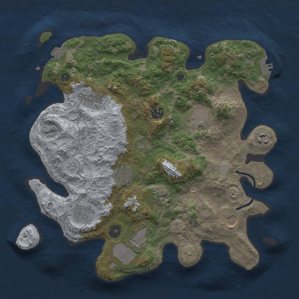 Rust Map: Procedural Map, Size: 3500, Seed: 151437968, 16 Monuments