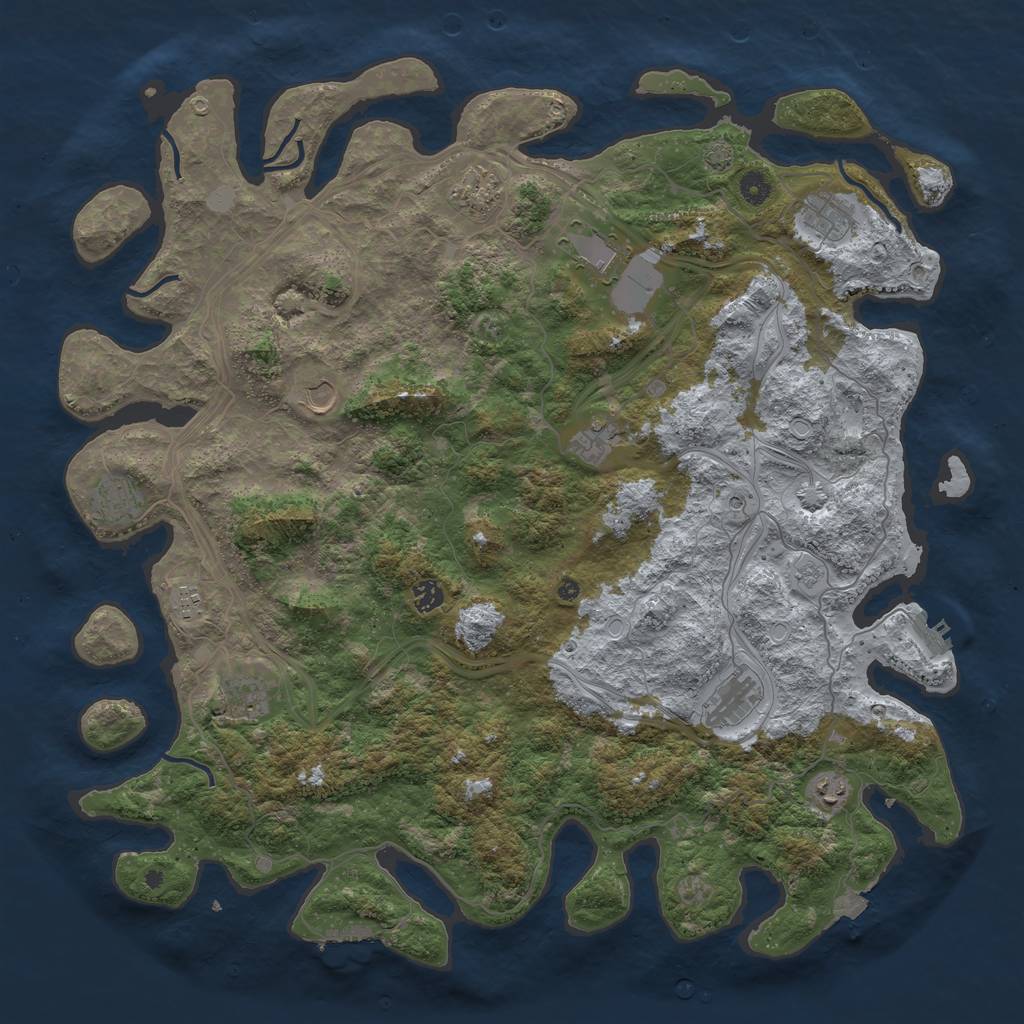 Rust Map: Procedural Map, Size: 4800, Seed: 25753, 19 Monuments