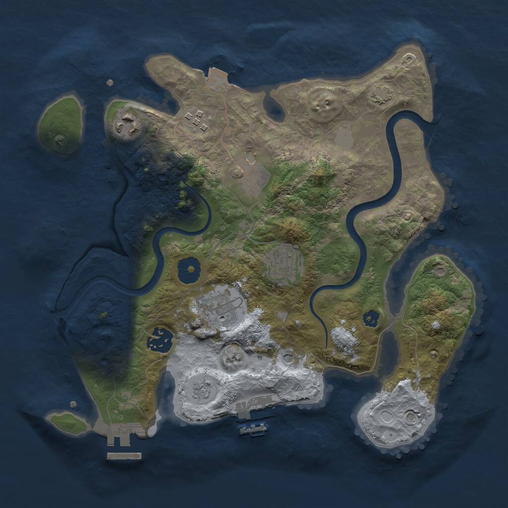 Rust Map: Procedural Map, Size: 3000, Seed: 19958, 12 Monuments