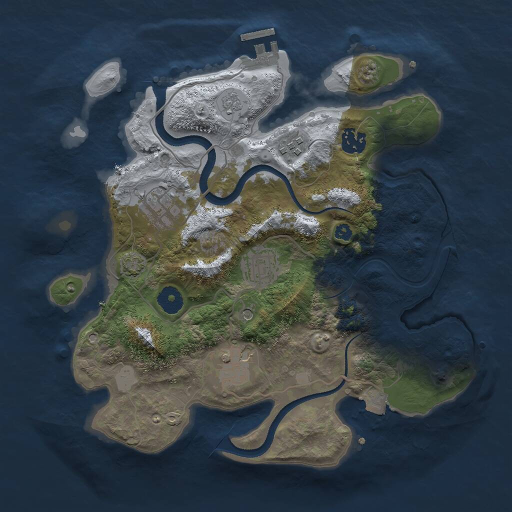 Rust Map: Procedural Map, Size: 3000, Seed: 69842, 10 Monuments