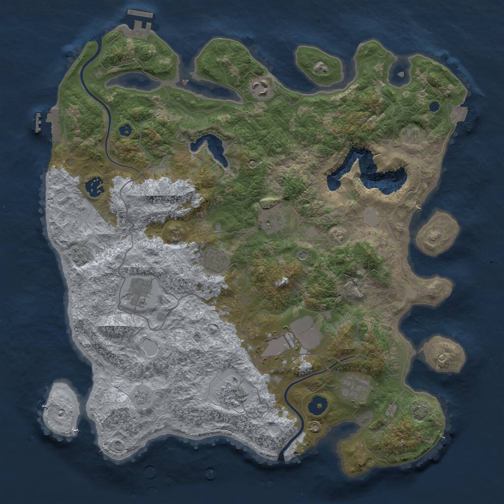 Rust Map: Procedural Map, Size: 4000, Seed: 141703, 15 Monuments