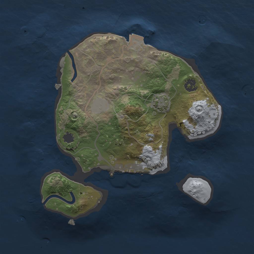 Rust Map: Procedural Map, Size: 2000, Seed: 492428847, 5 Monuments