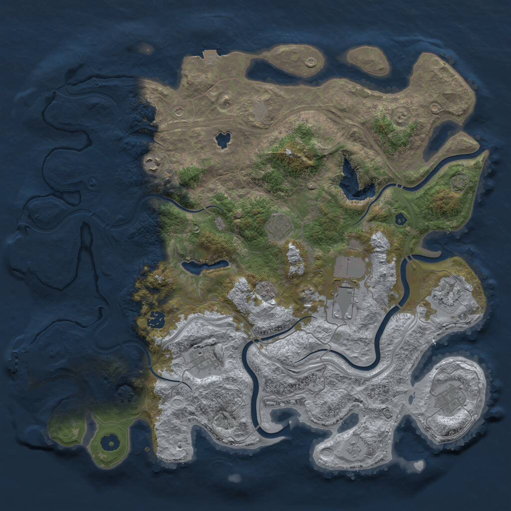 Rust Map: Procedural Map, Size: 4250, Seed: 19254, 14 Monuments