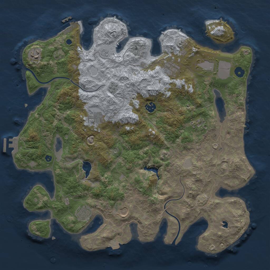 Rust Map: Procedural Map, Size: 4000, Seed: 9821473, 15 Monuments