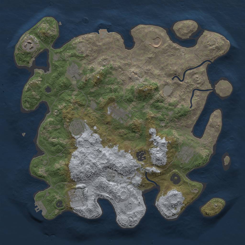 Rust Map: Procedural Map, Size: 3500, Seed: 1882783079, 16 Monuments
